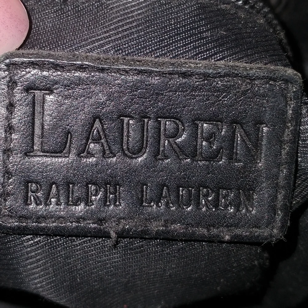 Lauren Ralph Lauren Elegant Black Leather Shoulder Bag Retro Vintage 90"S - Picture 11 of 11